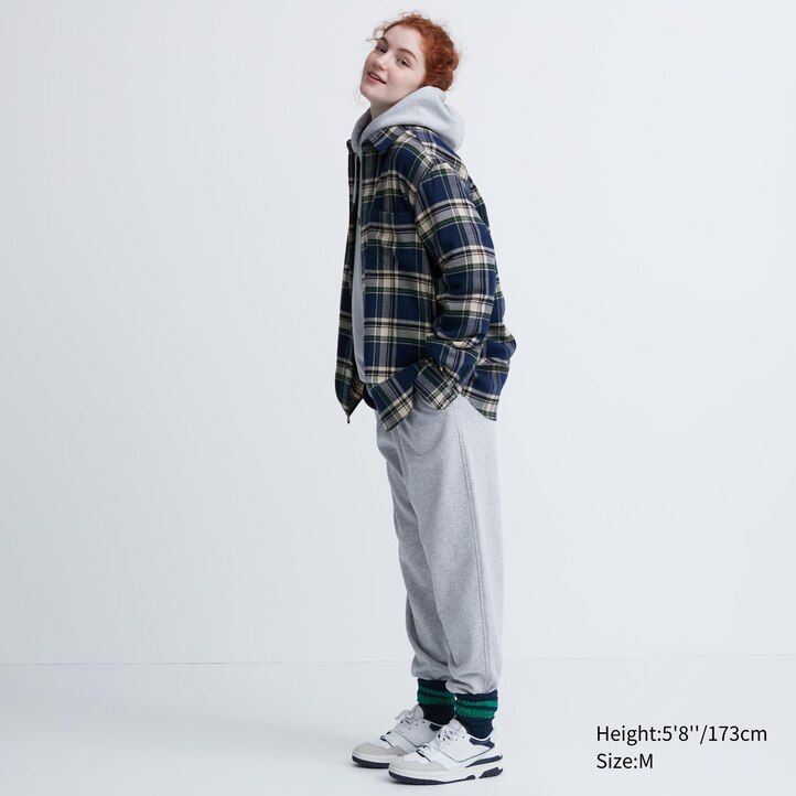 uniqlo flanellskjortor med regular fit och normal krage blå