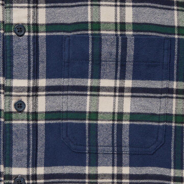 uniqlo flanellskjortor med regular fit och normal krage blå
