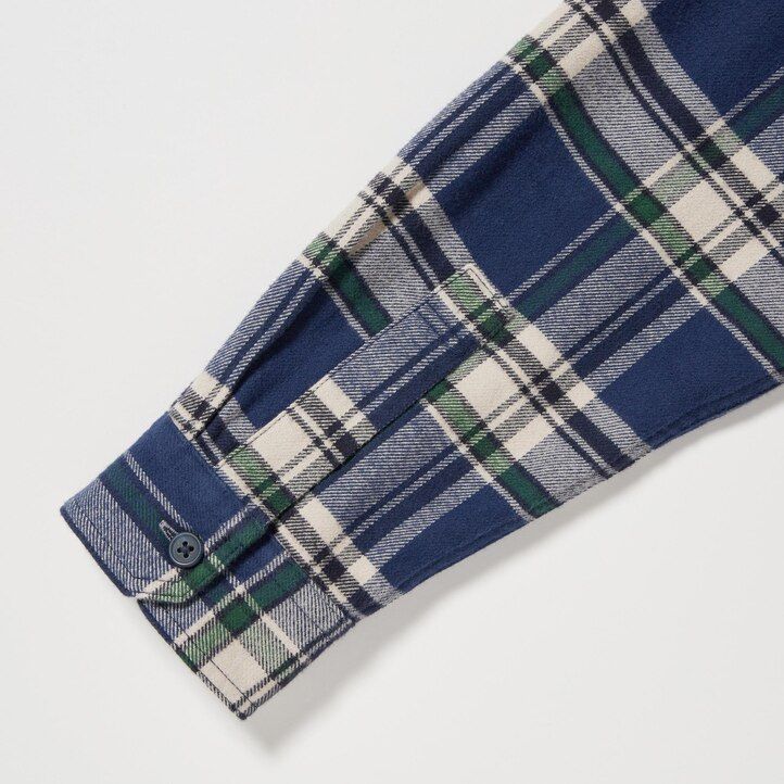 uniqlo flanellskjortor med regular fit och normal krage blå