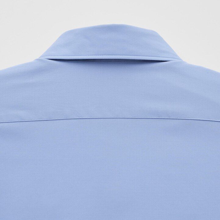 herr uniqlo easyre broadcloth stretch slim fit t-shirt med vanlig krage blå