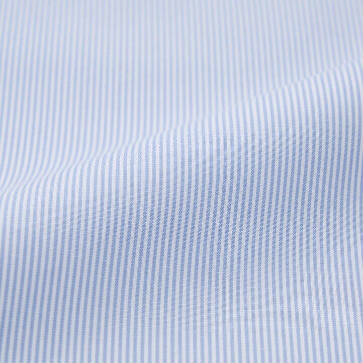 uniqlo super non iron slim fit randig skjorta med halv cutaway krage blå herrskjortor