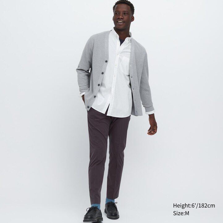 vita herrskjortor med tryck extra fin bomull bred tyg normal passform extra fin krage uniqlo