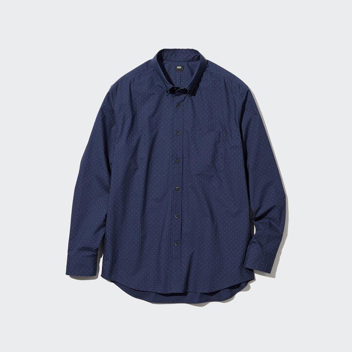 vita herrskjortor med tryck extra fin bomull bred tyg normal passform extra fin krage uniqlo