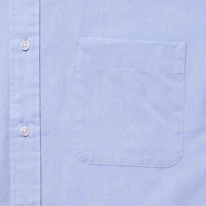 uniqlo extra fine cotton broadcloth regular fit t-shirt med knappkrage herrskjortor vita