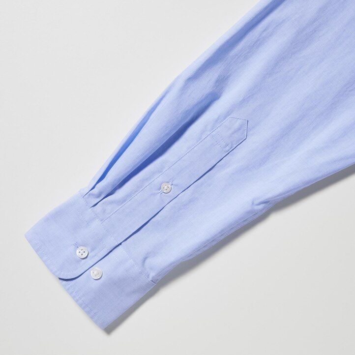 uniqlo extra fine cotton broadcloth regular fit t-shirt med knappkrage herrskjortor vita