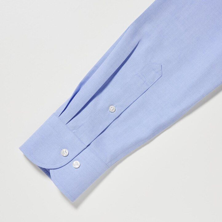 svart uniqlo super non iron slim fit t-shirt med halv cutaway krage för herrar