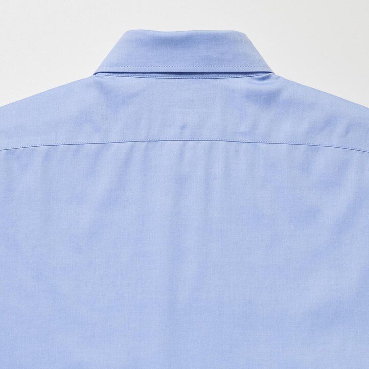 svart uniqlo super non iron slim fit t-shirt med halv cutaway krage för herrar