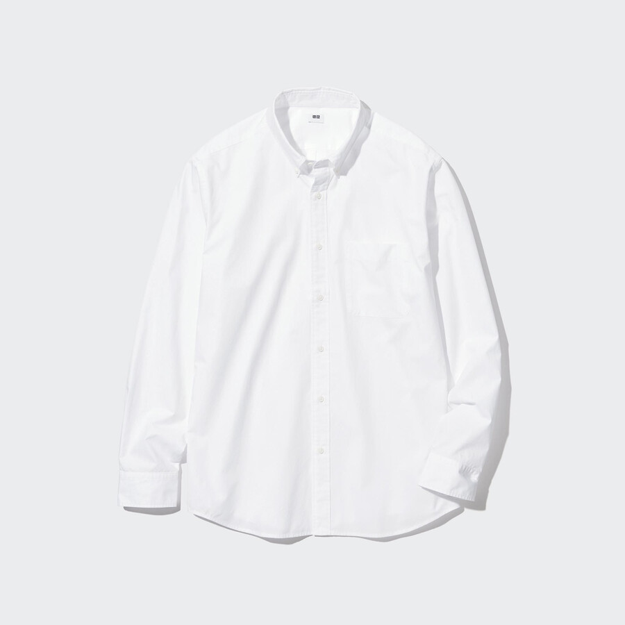 vita uniqlo extra fine cotton broadcloth herrskjortor