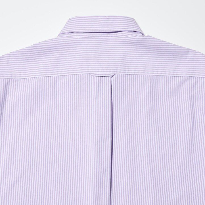 blå uniqlo herrskjortor med smal passform och randig oxfordkrage