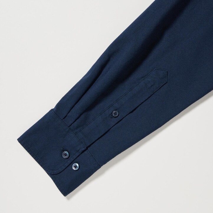 uniqlo slim fit oxford regular collar herrskjortor blå