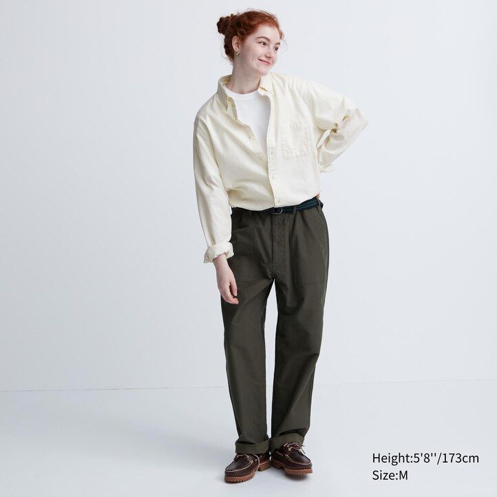 uniqlo flannel regular fit t-shirt herrskjortor olivgrön