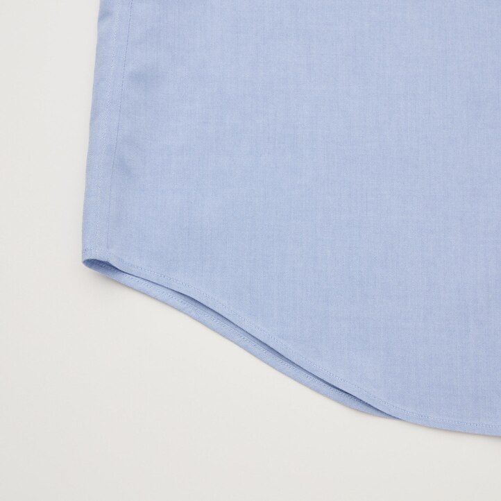 vit uniqlo super non iron slim fit t-shirt med halv cutaway krage för män