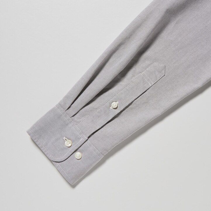 grå uniqlo slim fit oxford herrskjortor