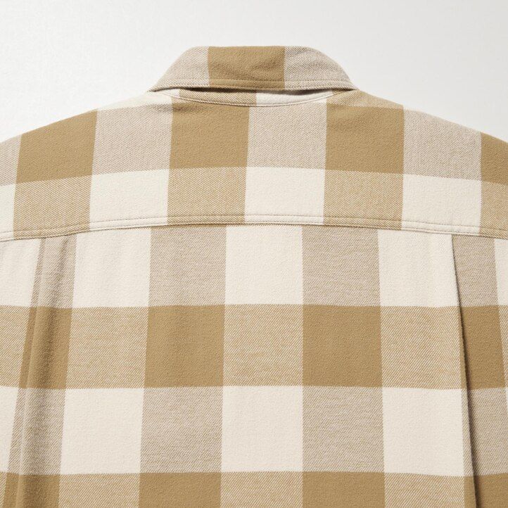 herr uniqlo flanellskjortor i beige rutigt