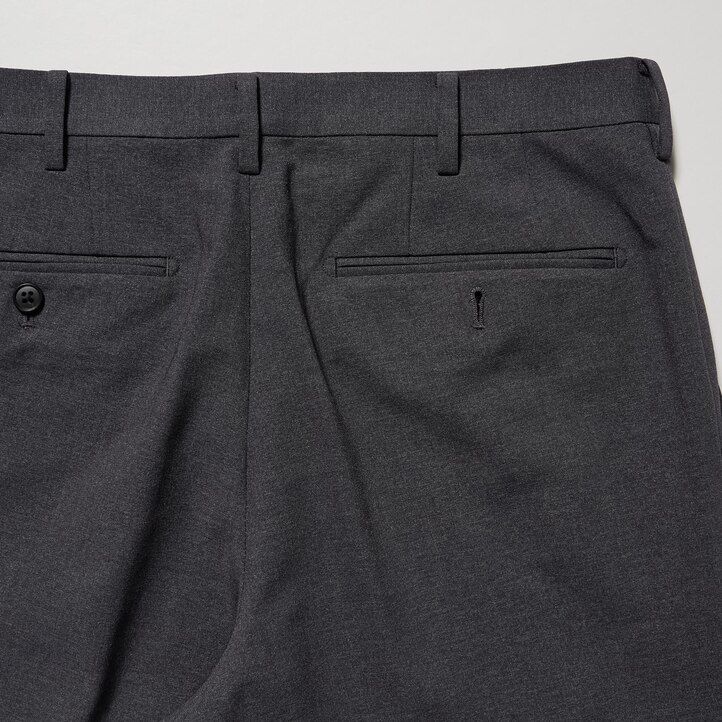 mörkgrå uniqlo airsense ultralätta ullliknande kostymer för män
