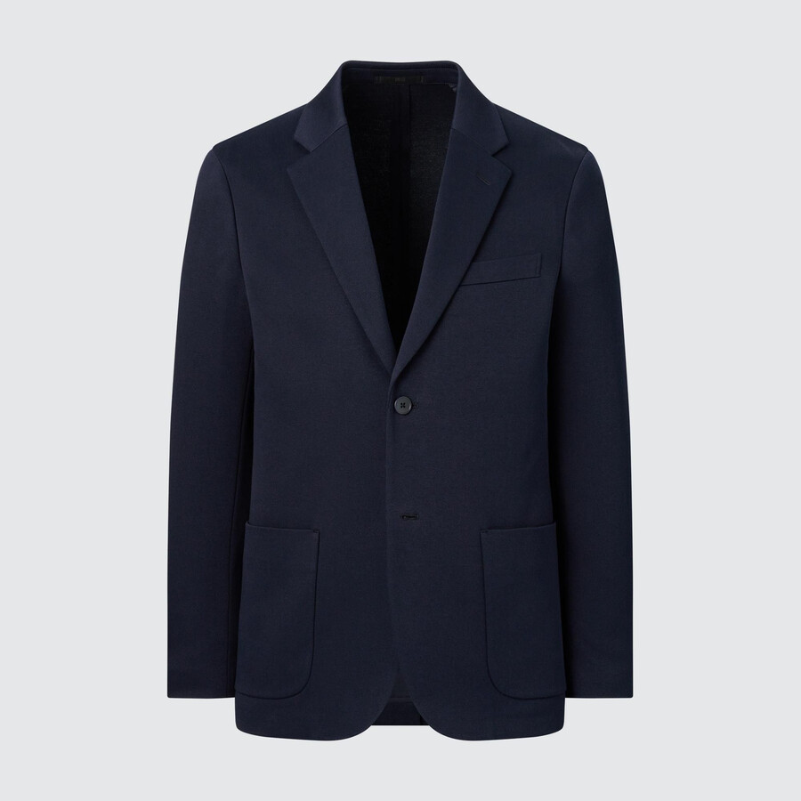 herr uniqlo komfortdräkter marinblå