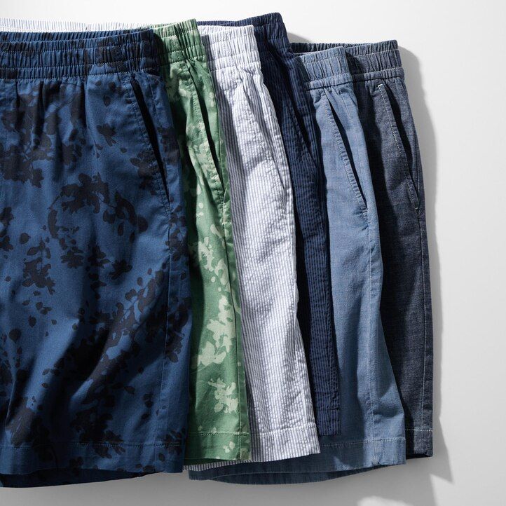 blå herrbyxor uniqlo chambray stretchiga easys