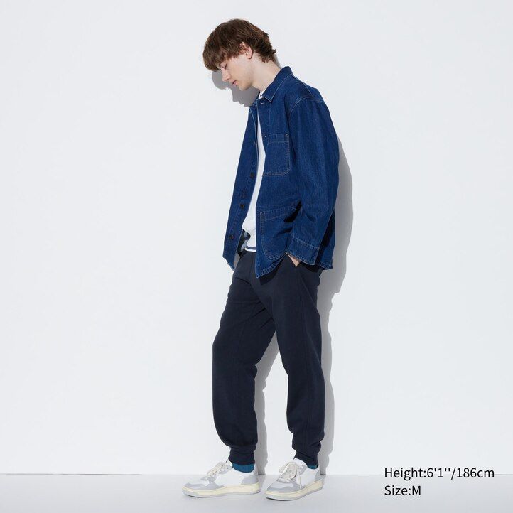 herr uniqlo joggers grå