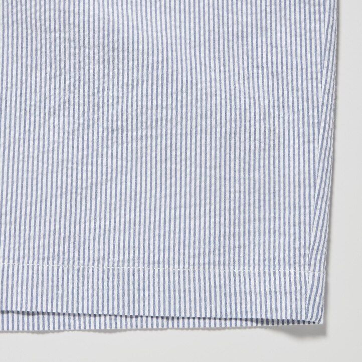 uniqlo dry stretch seersucker easys herrbyxor blå