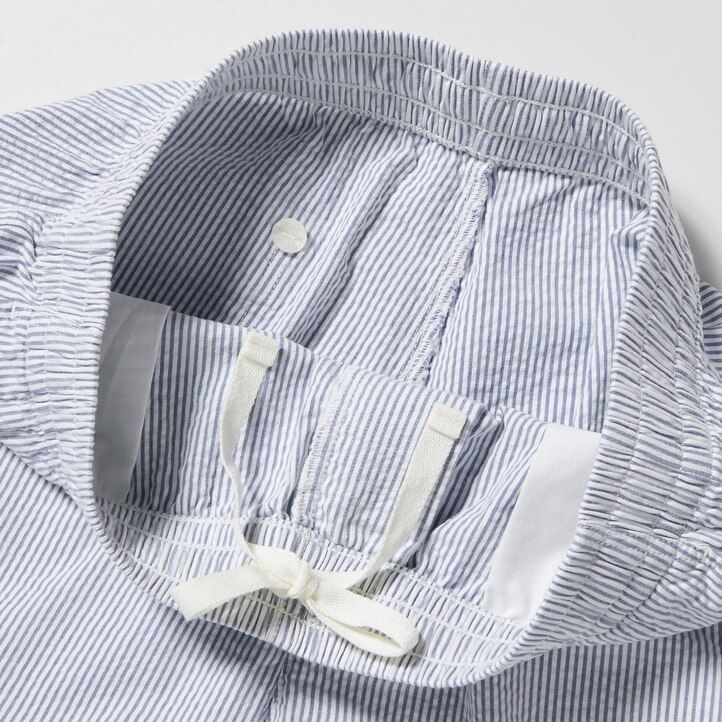 uniqlo dry stretch seersucker easys herrbyxor blå