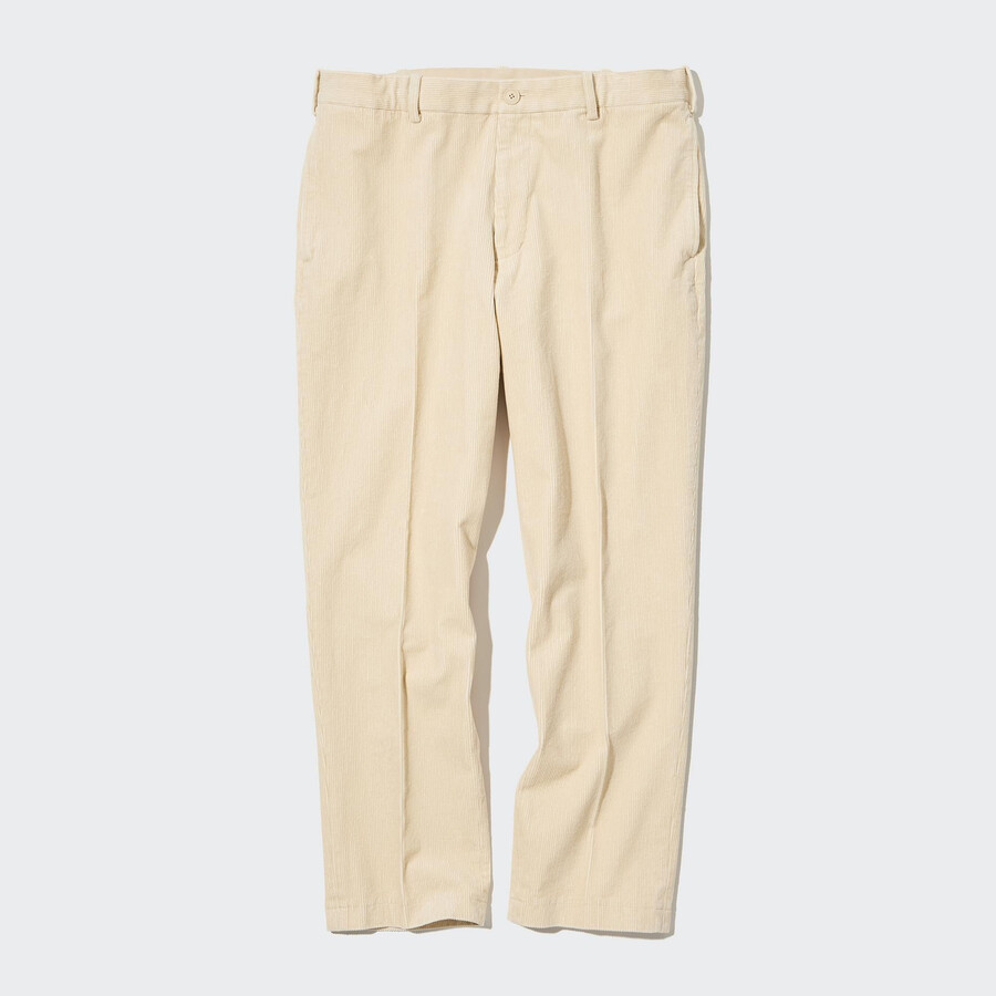 uniqlo smart corduroy ankellånga herrbyxor beige