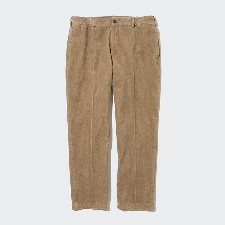 uniqlo smart corduroy ankellånga herrbyxor beige