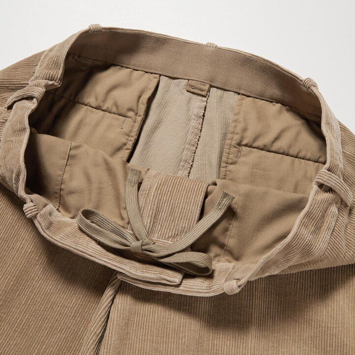uniqlo smart corduroy ankellånga herrbyxor beige