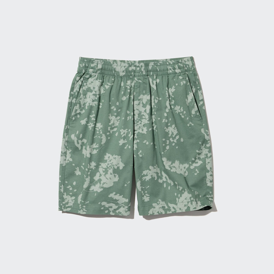herr uniqlo dry stretch leaf print easys byxor gröna