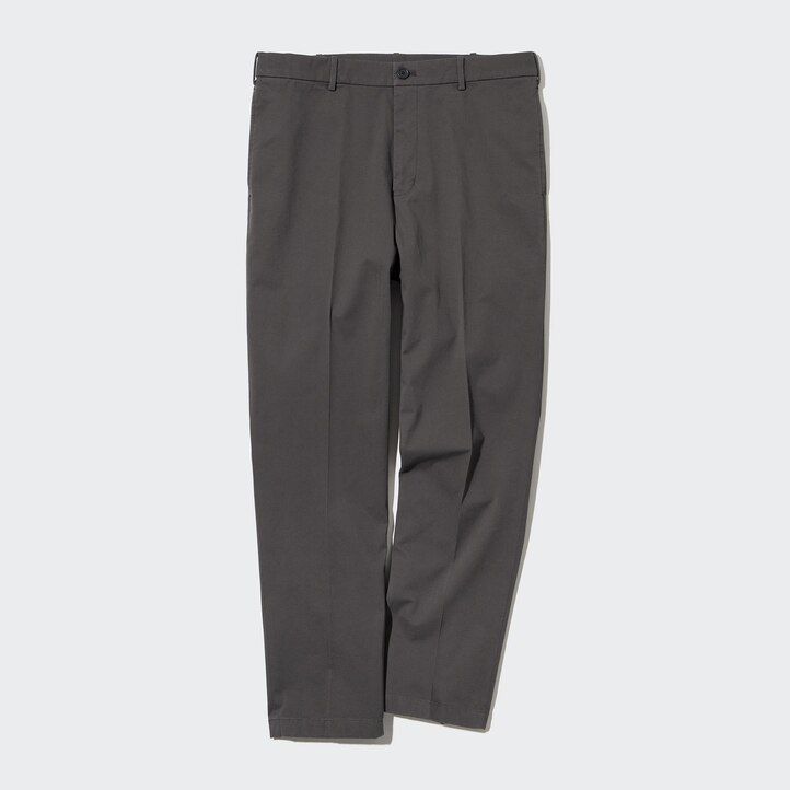 herr uniqlo smart bomullsbyxor i ankellängd beige
