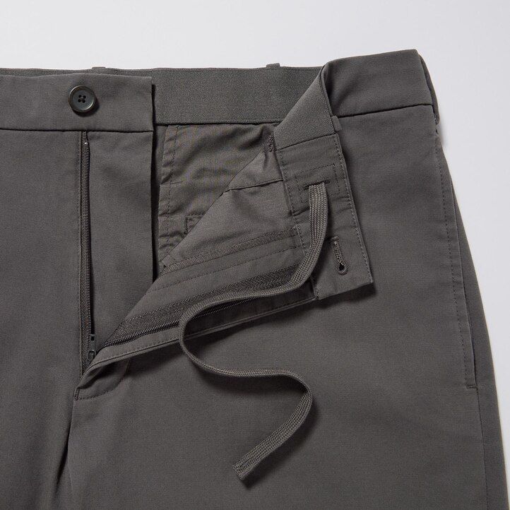 herr uniqlo smart bomullsbyxor i ankellängd beige