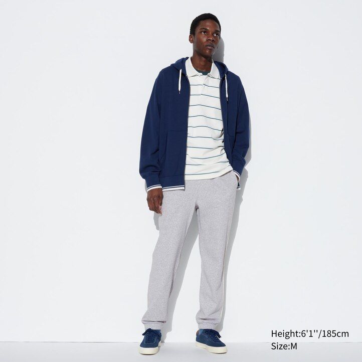 uniqlo side randiga herrbyxor grå