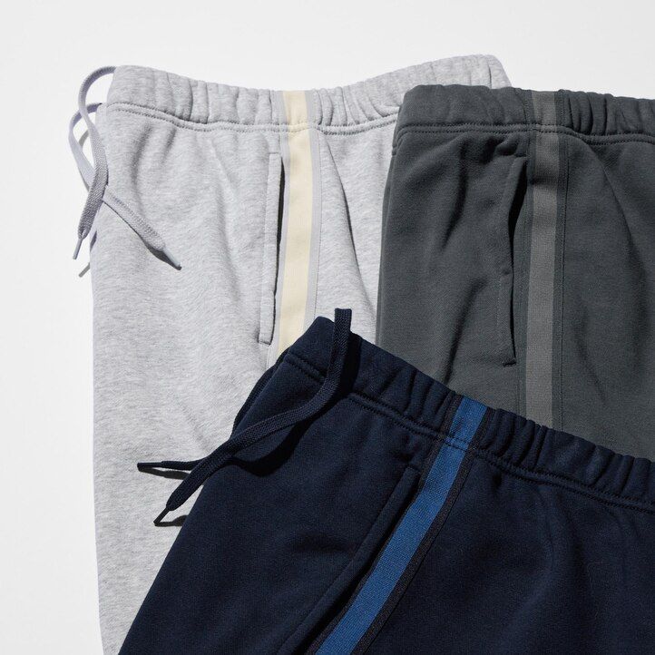 uniqlo side randiga herrbyxor grå