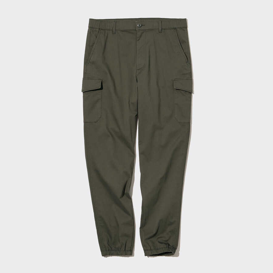 olivgröna uniqlorgo joggingbyxor för män