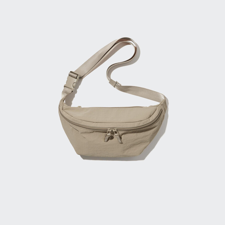 uniqlo nylon axelremsväska dam beige