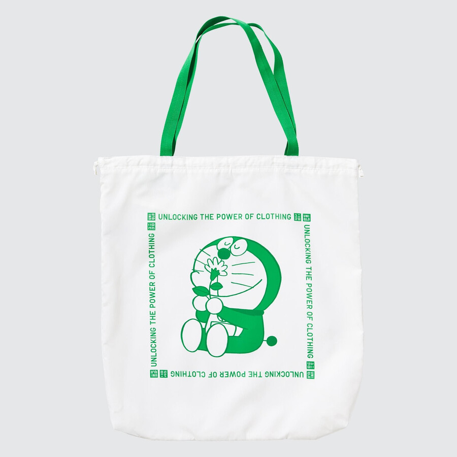 uniqlo doraemon ut recycled pocketable bag damväskor vit
