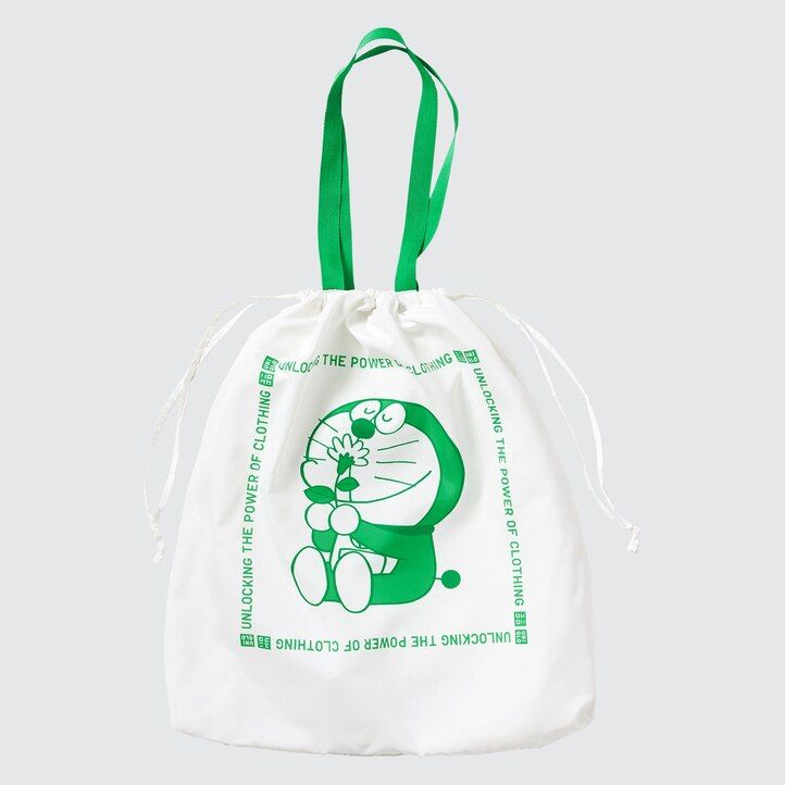 uniqlo doraemon ut recycled pocketable bag damväskor vit