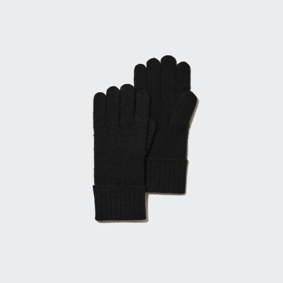 uniqlo 100pctshmere stickade handskar damväskor svarta