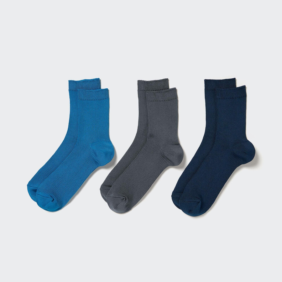 uniqlo ribbed tre par damstrumpor blå