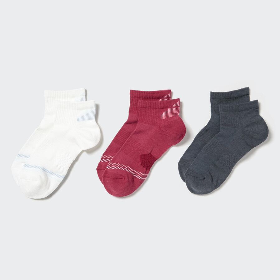 vita uniqlo ankle sports-strumpor med tre par för dam