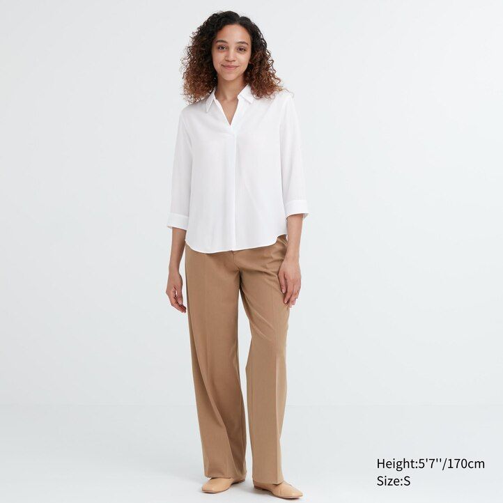 vit uniqlo rayon skipper collar 34 Ärmlös damblus