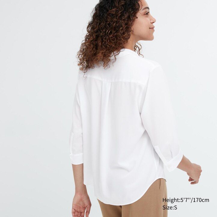 vit uniqlo rayon skipper collar 34 Ärmlös damblus