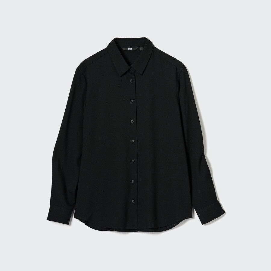 dam uniqlo rayonärmad blus svart