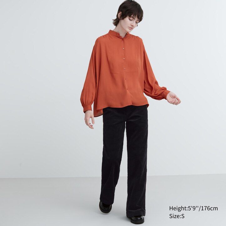 dam uniqlo voluminös blus vit