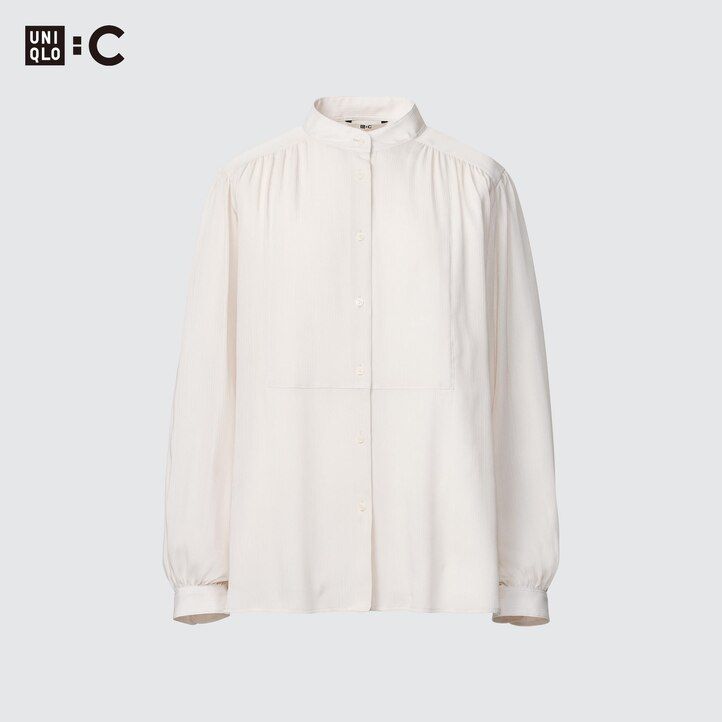dam uniqlo voluminös blus vit