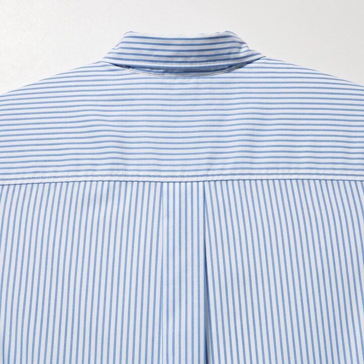 grön uniqlo extra fine cotton randig Ärm damblus