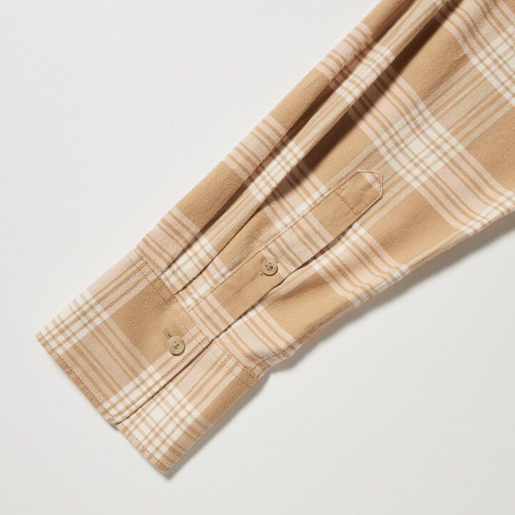 uniqlo flanellrutig damblus beige