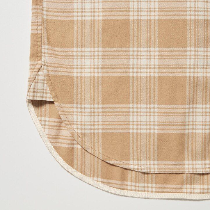 uniqlo flanellrutig damblus beige
