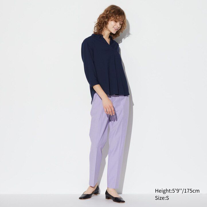 olivgrön uniqlo rayon skipper collar 34 Ärmlös damblus