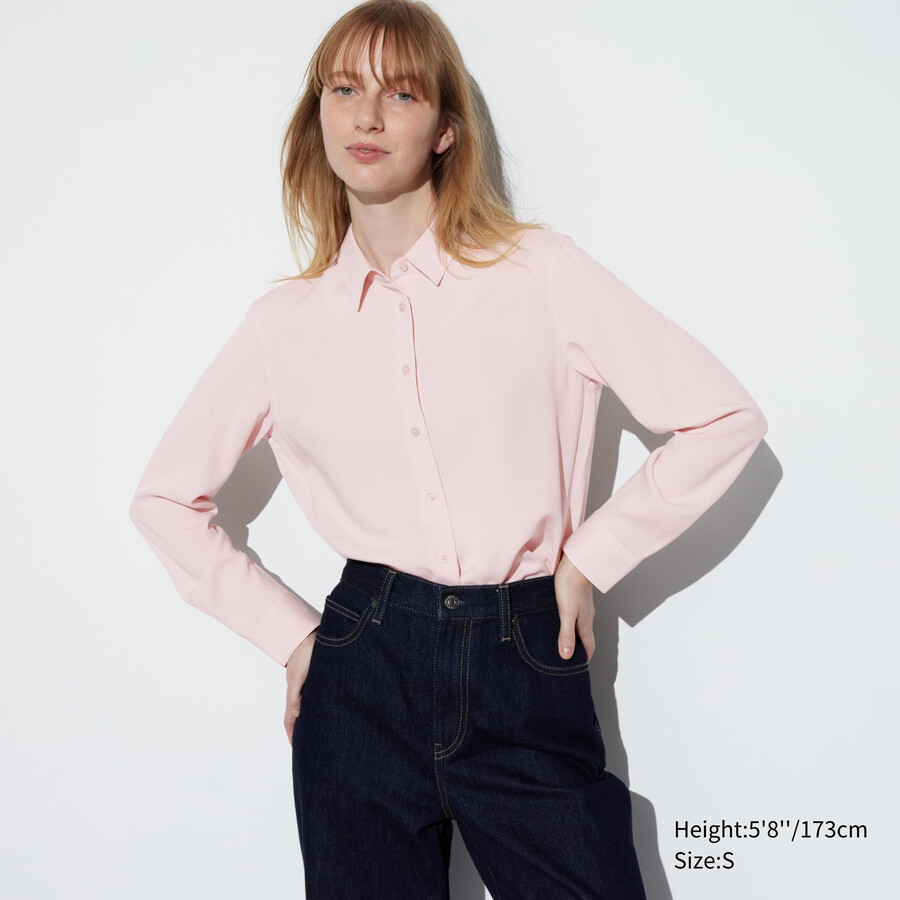 rosa uniqlo rayonärmad damblus