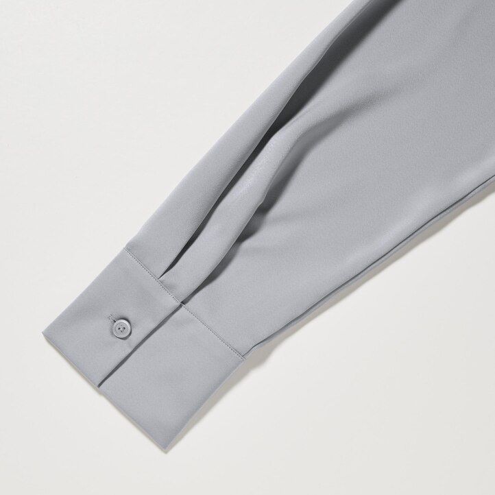 vit uniqlo blus med satinärmar för kvinnor